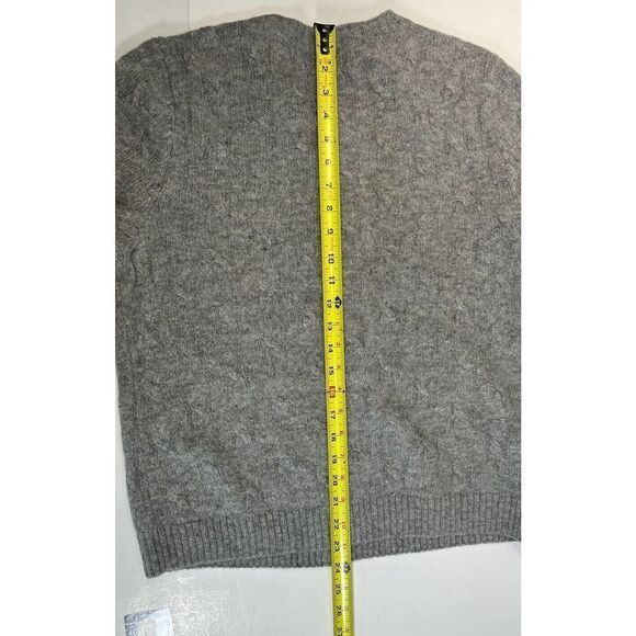 The Tog Shop Cardigan Sweater Wool Gray Cable Knit Button - Picture 11 of 13